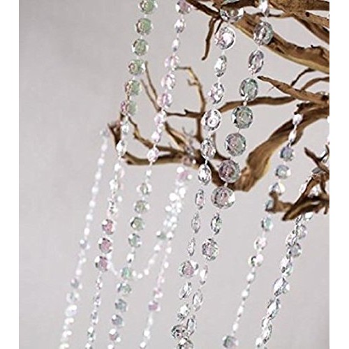 KUPOO 99 ft Clear Crystal Like Beads by The roll - Wedding Decorat...