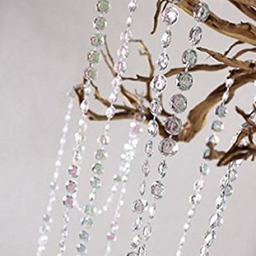 KUPOO 99 ft Clear Crystal Like Beads by The roll - Wedding Decorat...