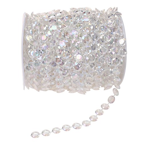 KUPOO 99 ft Clear Crystal Like Beads by The roll - Wedding Decorat...