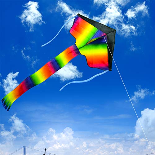 Kupton 2 Pack Kites Kit, 5M Large Octopus Kite and Rainbow Delta K...