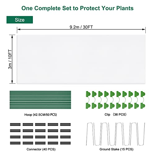 Kuptone Plant Covers Freeze Protection 10Ft x 30Ft Floating Row Co...