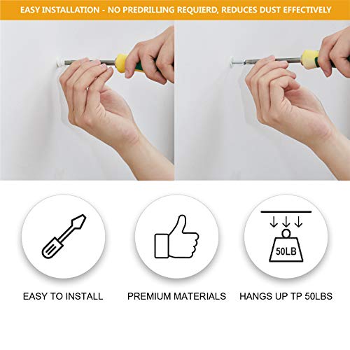 100PCs Plastic Self-Drilling Drywall Anchors,#8 Threaded Wall Anch...