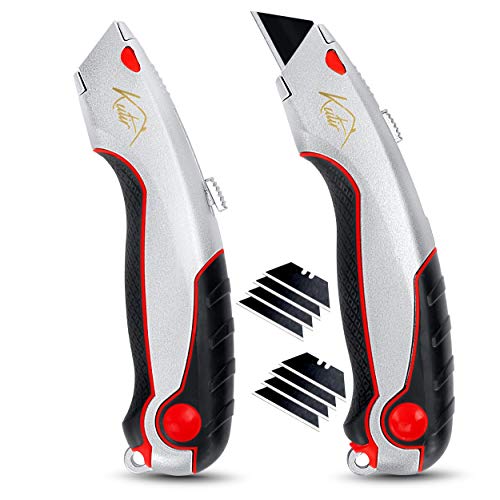 Best Premium Utility Knife - Set of 2, Retractable Razor Knife Set...