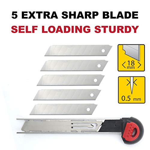 Retractable Box Cutter Utility Knife KUTIR - Easy SELF Loading Zin...