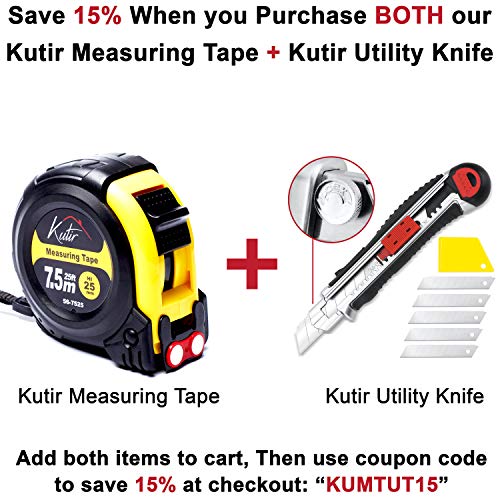 Retractable Box Cutter Utility Knife KUTIR - Easy SELF Loading Zin...