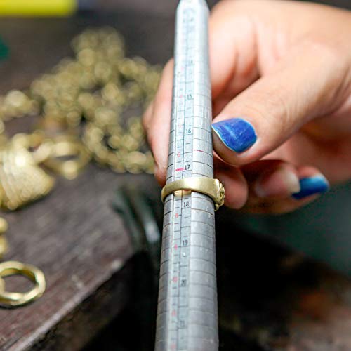 KUUQA Metal Ring Mandrel Ring Sizer, Ring Sizer Gauge Set, Rubber ...