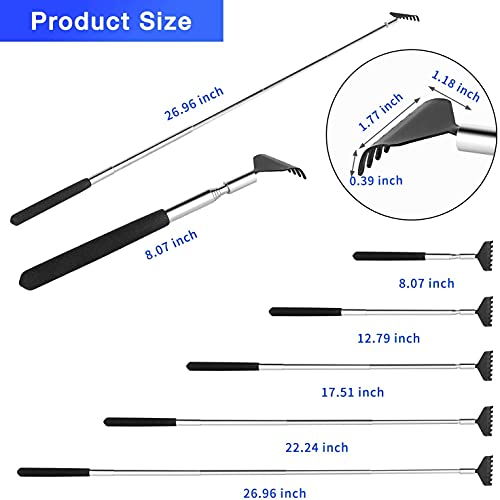 Kuvvfe 2 Pack Portable Extendable Back Scratcher, Stainless Steel ...