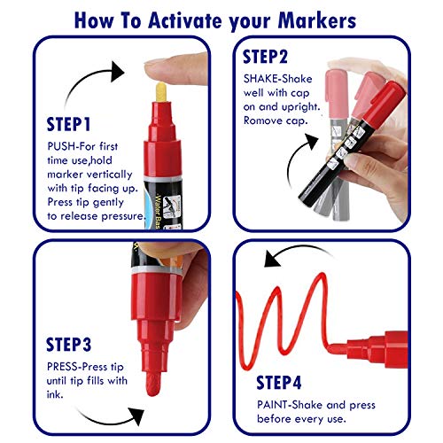 Lehoo Castle Liquid Chalk Markers, Pack of 24 Neon Colour Chalk Ma...