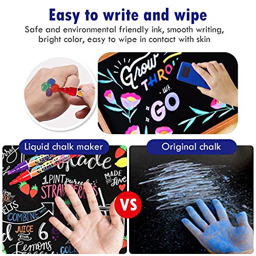 Lehoo Castle Liquid Chalk Markers, Pack of 24 Neon Colour Chalk Ma...