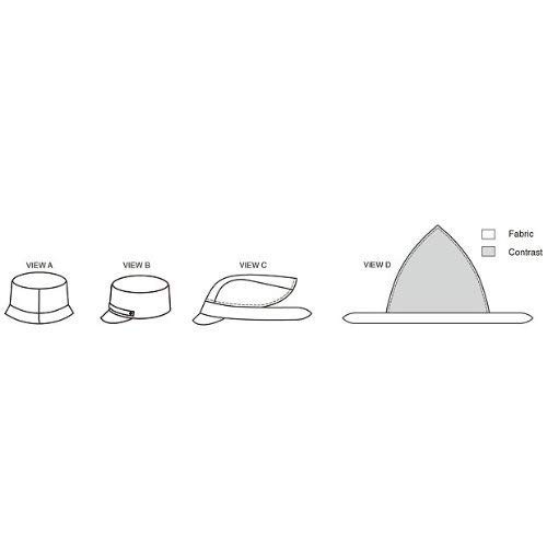 Kwik Sew K3481 Hats Sewing Pattern, Size S-M-L