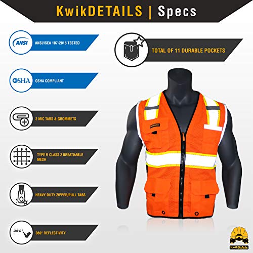 KwikSafety Charlotte, NC BIG KAHUNA 11 Pockets ANSI Class 2 OS...