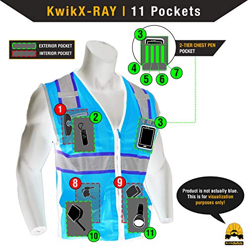 KwikSafety Charlotte, NC BIG KAHUNA 11 Pockets ANSI Class 2 OS...