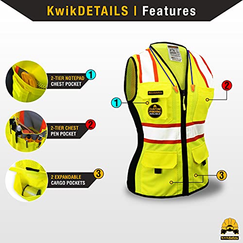 KwikSafety Charlotte, NC FIRST LADY Safety Vest for Women Solid...