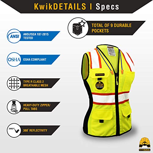 KwikSafety Charlotte, NC FIRST LADY Safety Vest for Women Solid...