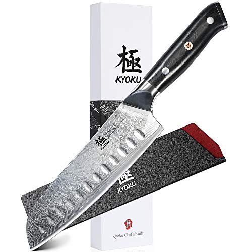 KYOKU Daimyo Series - Damascus Santoku Knife 7 with Sheath & Case...