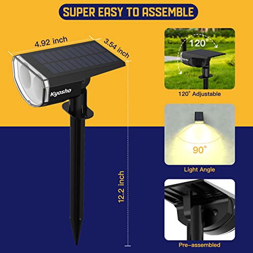 Kyosho Solar Outdoor Lights Waterproof IP67, 38 LEDs Solar Spot Li...