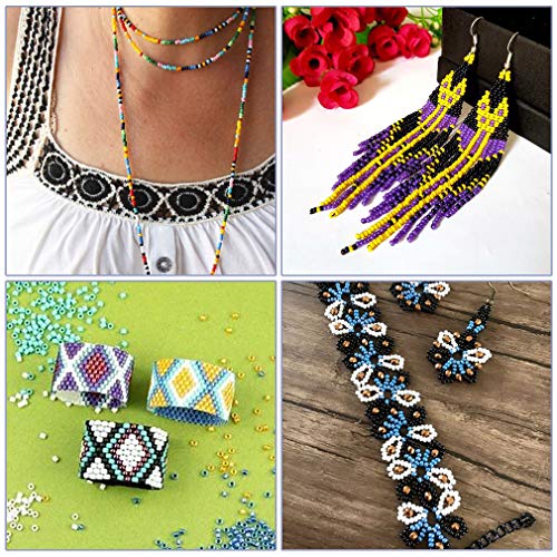 Kyrieval 12/0 Glass Seed Beads 36000 Pcs Colorful Seed Bead Kit wi...