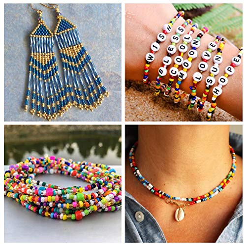 Kyrieval 12/0 Glass Seed Beads 36000 Pcs Colorful Seed Bead Kit wi...