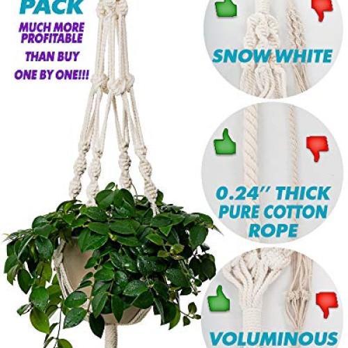 Bulky Plant Hanger Macrame Handmade Indoor Outdoor Decoration Hang...