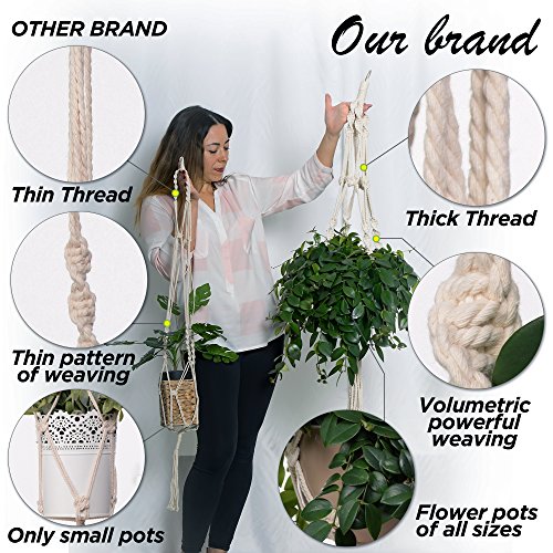 Bulky Plant Hanger Macrame Handmade Indoor Outdoor Decoration Hang...