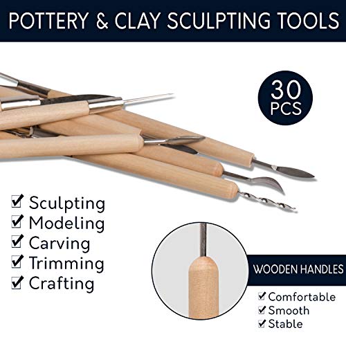Pottery Tools by L&L - Clay Sculpting Tools for Clay Pottery - 30 ...