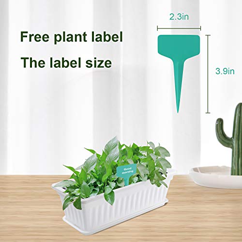 4 Pack Flower Window Box Plastic Rectangular Window Planters with ...