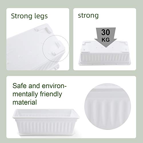 4 Pack Flower Window Box Plastic Rectangular Window Planters with ...