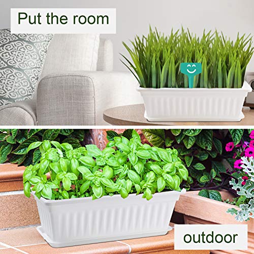 4 Pack Flower Window Box Plastic Rectangular Window Planters with ...