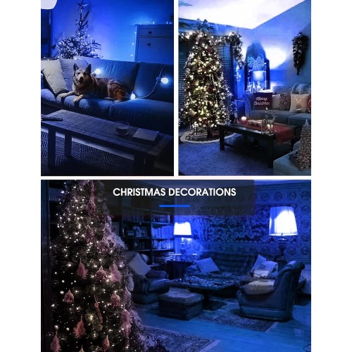 L LOHAS LED Blue Light Bulbs Outdoor, Dusk to Dawn Sensor A19 Blue Porch Lights 40W Equivalent, 6W Colored Light Bulb, Auto-On/Off E26 Base for Christmas Party Wedding Patio Backyard, 4 Pack