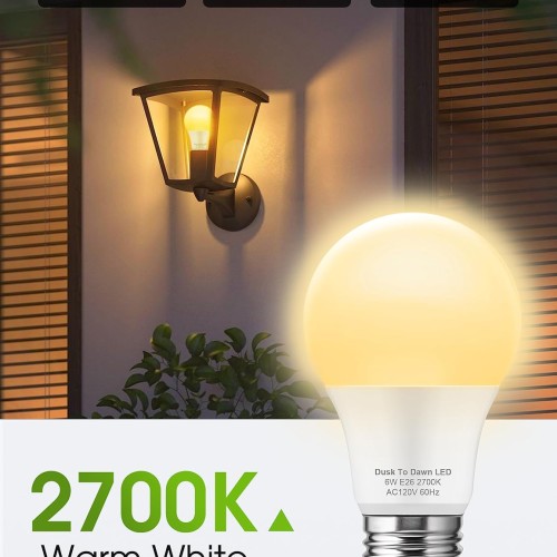 LOHAS Dusk to Dawn Sensor Light Bulbs, 40W Equivalent LED Outdoor Lighting