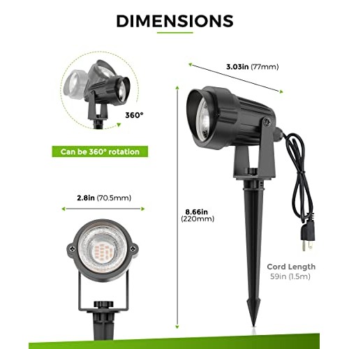 LOHAS Landscape LED Lighting Outdoor, Spotlights for Yard Pathway ...