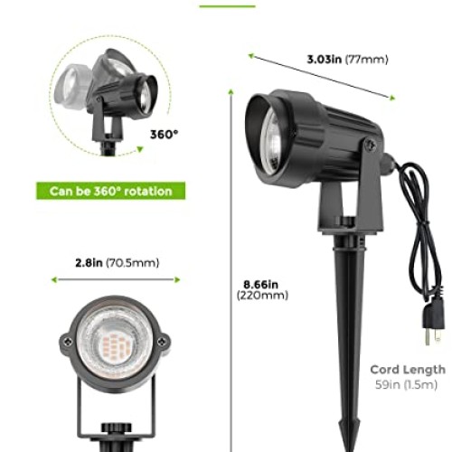 LOHAS Landscape LED Lighting Outdoor, Spotlights for Yard Pathway ...