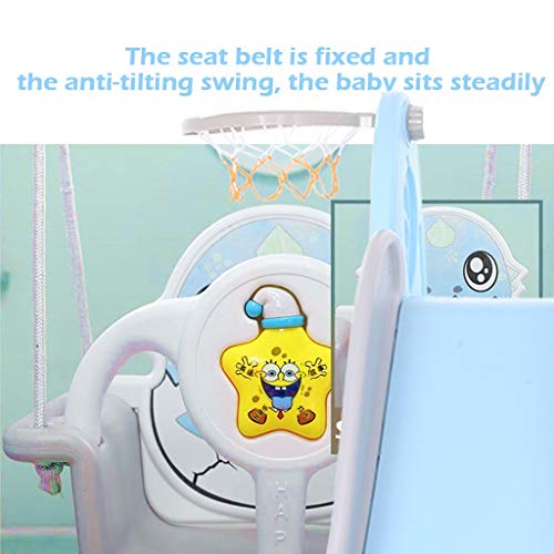 5 in 1 Kids Slide and Swing Set Indoor Outdoor Basketball Football...