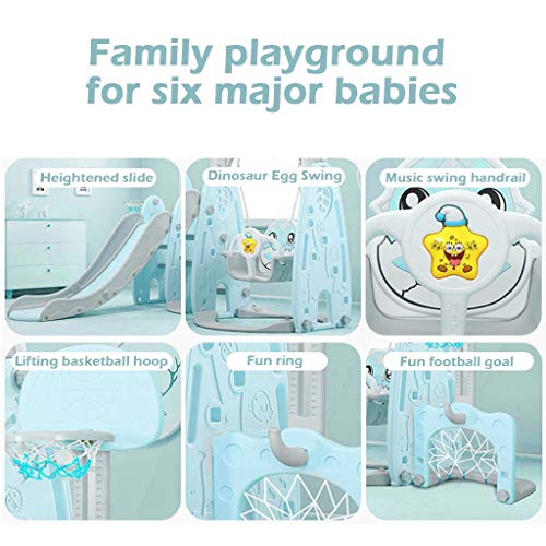5 in 1 Kids Slide and Swing Set Indoor Outdoor Basketball Football...