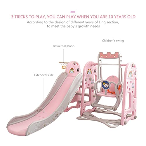 L-MIN Kids Climber Swing and Slide Set, Toddler Climber Slide Play...