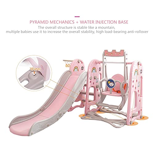 L-MIN Kids Climber Swing and Slide Set, Toddler Climber Slide Play...