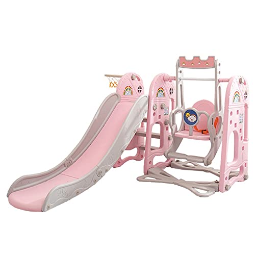 L-MIN Kids Climber Swing and Slide Set, Toddler Climber Slide Play...