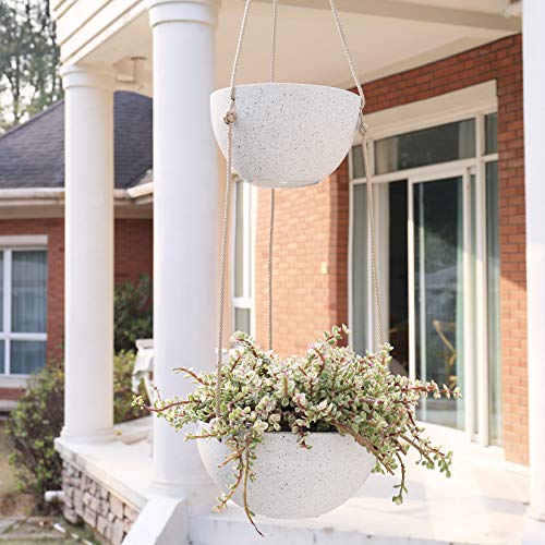 LA JOLIE MUSE 2 Tier Hanging Planters for Indoor & Outdoor Plants ...