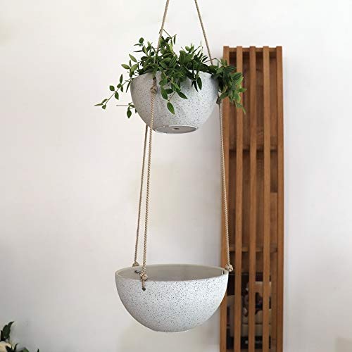 LA JOLIE MUSE 2 Tier Hanging Planters for Indoor & Outdoor Plants ...