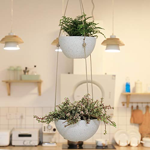 LA JOLIE MUSE 2 Tier Hanging Planters for Indoor & Outdoor Plants ...