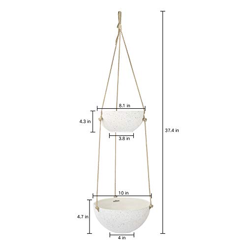 LA JOLIE MUSE 2 Tier Hanging Planters for Indoor & Outdoor Plants ...
