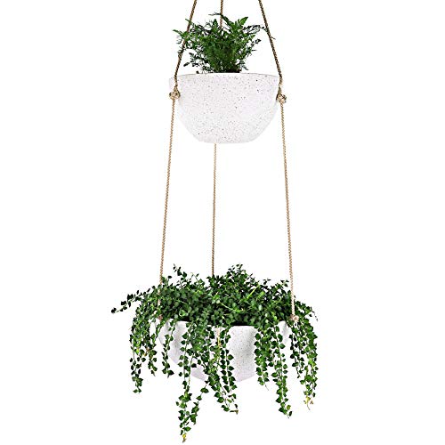LA JOLIE MUSE 2 Tier Hanging Planters for Indoor & Outdoor Plants ...