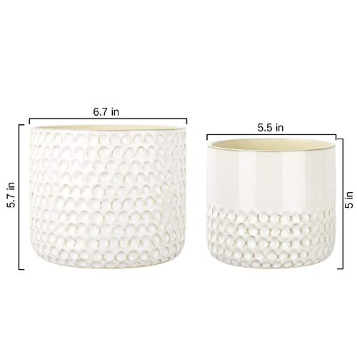 LA JOLIE MUSE Ceramic Planter Flower Plant Pots- 6.7+5.5 Inch Conc...