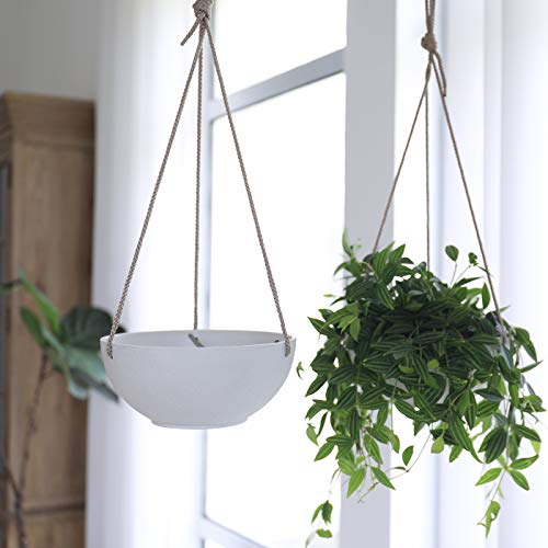 LA JOLIE MUSE White Hanging Planter Basket - 8 Inch Indoor Outdoor...