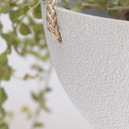 LA JOLIE MUSE White Hanging Planter Basket - 8 Inch Indoor Outdoor...
