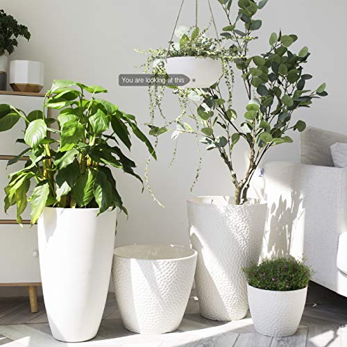 LA JOLIE MUSE White Hanging Planter Basket - 8 Inch Indoor Outdoor...