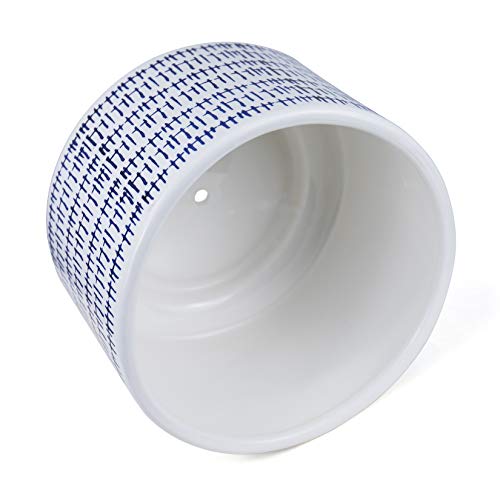 Large Ceramic Plant Pot with Stand - 9.4 Inch Modern Cylinder Indo...