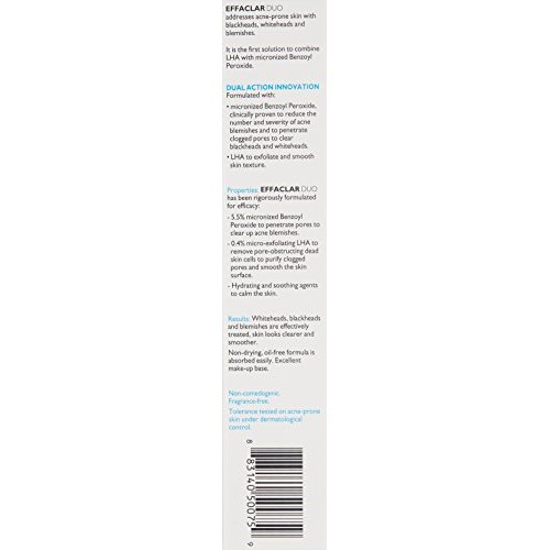 La Roche-Posay Effaclar Duo Acne Treatment Cream with Benzoyl Pero...