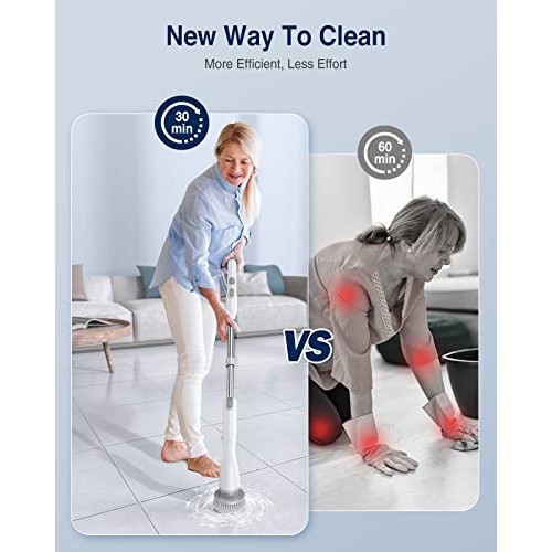 LABIGO Electric Spin Scrubber LA1 Pro, Cordless Spin Scrubber with...