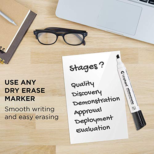 labphant Dry Erase Sticky Notes - 10 Pack of 4x6 Inch; Adhesive Fr...